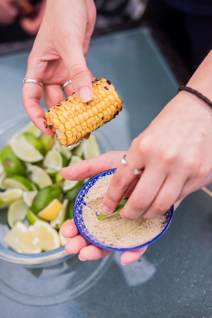 Barbecued Sweetcorn With Lime And Chaat 