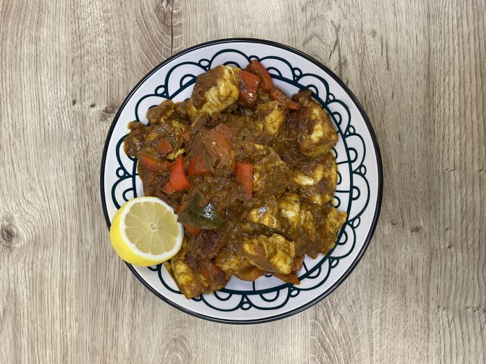 Hake and Red Pepper Xacutti 