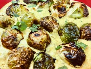 Roasted Brussels Sprouts in Yoghurt Curry