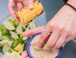 Barbecued Sweetcorn With Lime And Chaat 