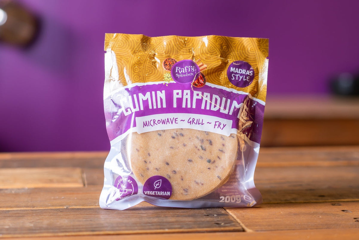Cumin Papadums (Madras Style) 200g – Rafi's Spicebox